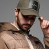 Ombre Men's baseball cap with visor and large patch - khaki