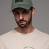 Ombre Men's baseball cap with visor and rectangular patch - khaki