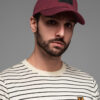 Ombre Men's baseball cap with visor and rectangular patch - maroon