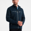 Ombre Men's biker jacket with collar and pockets - navy blue