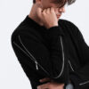 Ombre Men's bomber jacket with decorative zips on sleeves AMSTERDAM