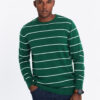 Ombre Men's casual sweater with horizontal stripes - green