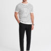 Ombre Men's chino pants with elastic waistband SLIM FIT - black