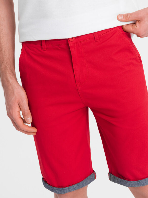 Ombre Men's chinos shorts with contrasting turn-up