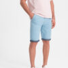 Ombre Men's chinos shorts with contrasting turn-up