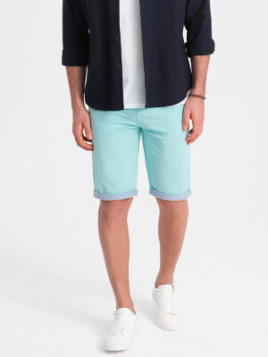 Ombre Men's chinos shorts with contrasting turn-up