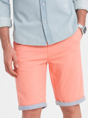 Ombre Men's chinos shorts with contrasting turn-up