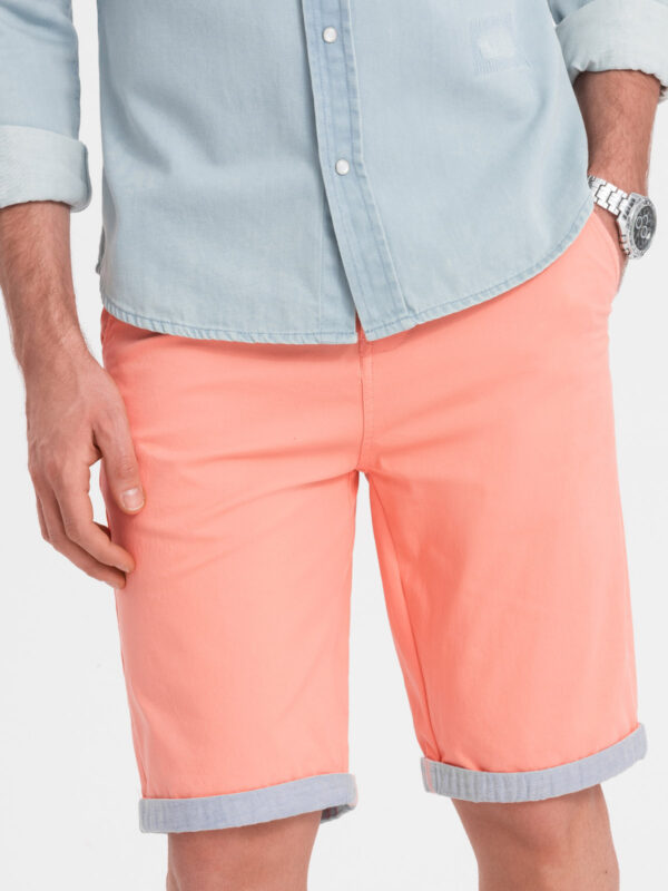 Ombre Men's chinos shorts with contrasting turn-up