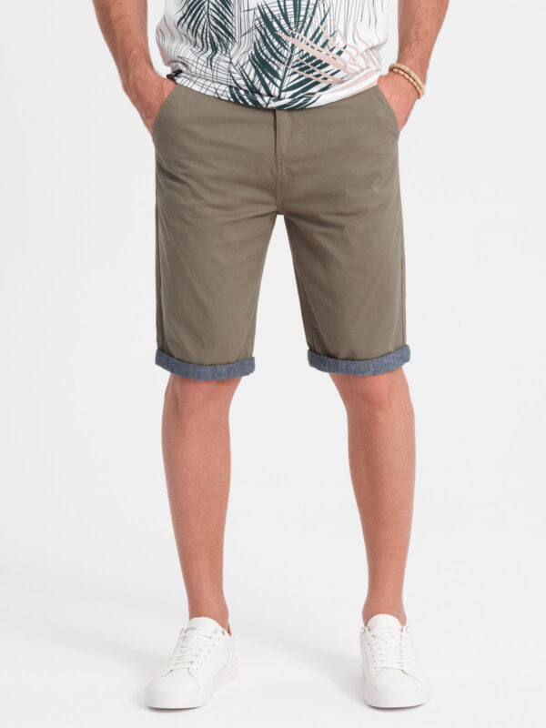 Ombre Men's chinos shorts with contrasting turn-up