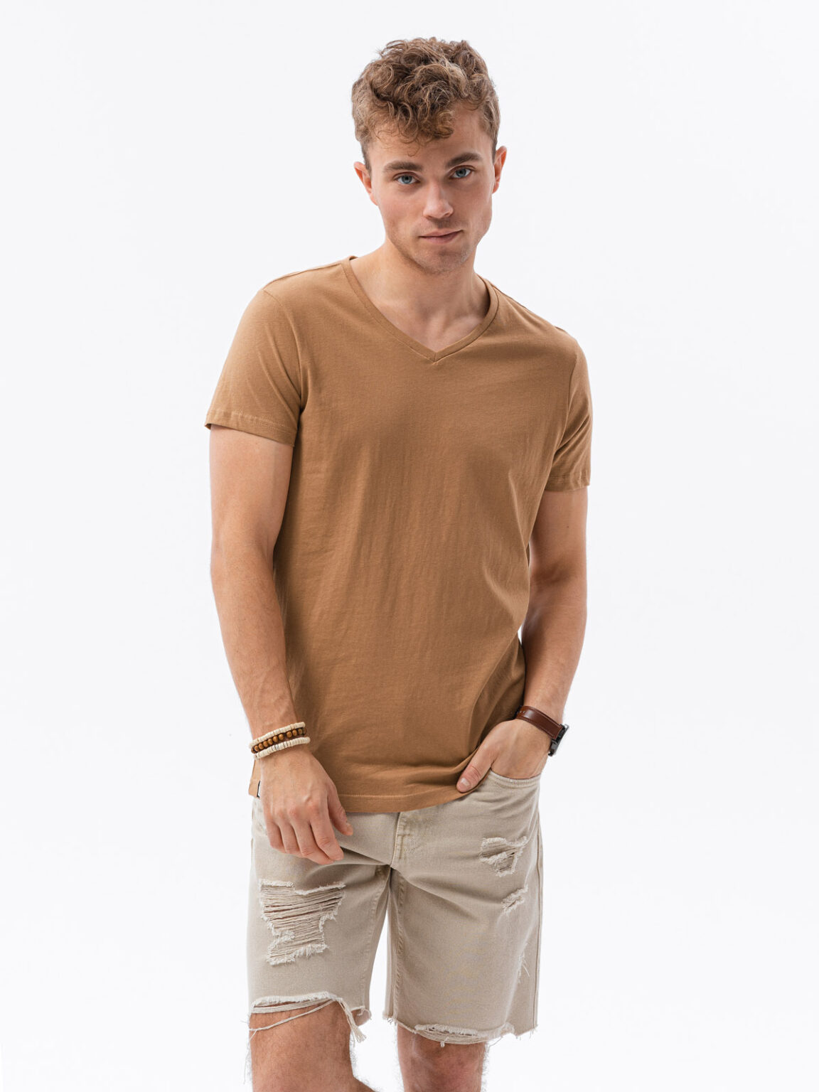 Ombre Men's classic BASIC v-neck T-shirt