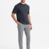 Ombre Men's classic cut pants in a delicate check - grey