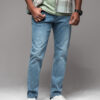 Ombre Men's classic washed REGULAR FIT jeans - light blue
