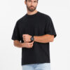 Ombre Men's cotton LOOSE FIT t-shirt with round neckline - black