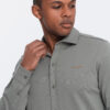 Ombre Men's cotton REGULAR single jersey knit shirt - light khaki