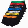 Ombre Men's cotton boxer shorts with contrasting elastic - 7-pack black