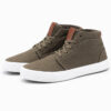 Ombre Men's cotton canvas high-top sneakers shoes - olive