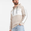 Ombre Men's cotton hoodie with contrasting elements - beige