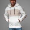 Ombre Men's cotton hoodie with contrasting elements - white