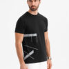 Ombre Men's cotton jersey T-shirt with large side lettering - black
