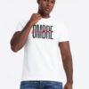 Ombre Men's cotton t-shirt with double logo - white