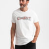 Ombre Men's cotton t-shirt with double printed logo - white