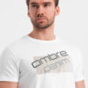 Ombre Men's cotton t-shirt with logo - white