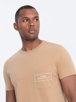 Ombre Men's cotton t-shirt with pocket print