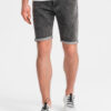 Ombre Men's denim shorts with rolled up legs - gray