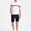 Ombre Men's denim shorts with rolled up legs - navy blue