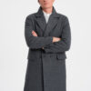 Ombre Men's double-breasted lined coat - graphite
