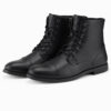 Ombre Men's eco leather shoes with insulated high upper - black