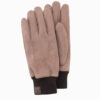 Ombre Men's eco-suede gloves with welt - brown