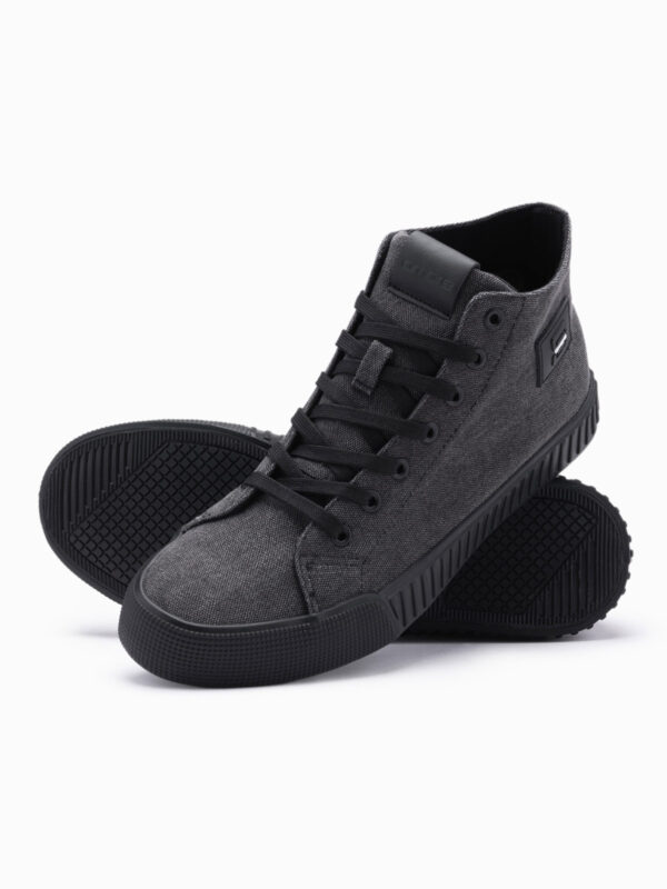 Ombre Men's high top canvas sneakers shoes - black