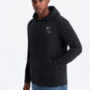 Ombre Men's hooded kangaroo sweatshirt with logo - black
