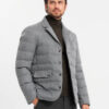 Ombre Men's jacket with a jacket cut with a fleece lining - gray