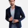 Ombre Men's jacket with patch pockets - navy blue