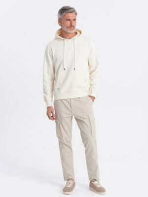 Ombre Men's kangaroo hooded sweatshirt - cream Ombre Men's kangaroo hooded sweatshirt - cream
