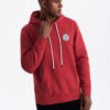 Ombre Men's kangaroo sweatshirt with hood and college style patch - red
