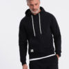 Ombre Men's kangaroo sweatshirt with hood - black