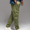 Ombre Men's knit joggers with cargo pockets - olive