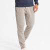 Ombre Men's knit joggers with pleats - ash