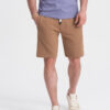 Ombre Men's knit shorts with drawstring and pockets - brown