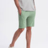Ombre Men's knit shorts with drawstring and pockets - green