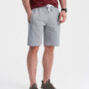 Ombre Men's knit shorts with drawstring and pockets - grey