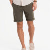 Ombre Men's knit shorts with rolled up legs - olive