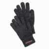 Ombre Men's knitted gloves with wool - black melange