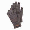 Ombre Men's knitted gloves with wool - brown melange