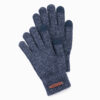 Ombre Men's knitted gloves with wool - navy blue melange