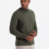 Ombre Men's knitted half turtleneck with viscose - dark olive