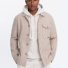 Ombre Men's lightweight fleece jacket with viscose - beige